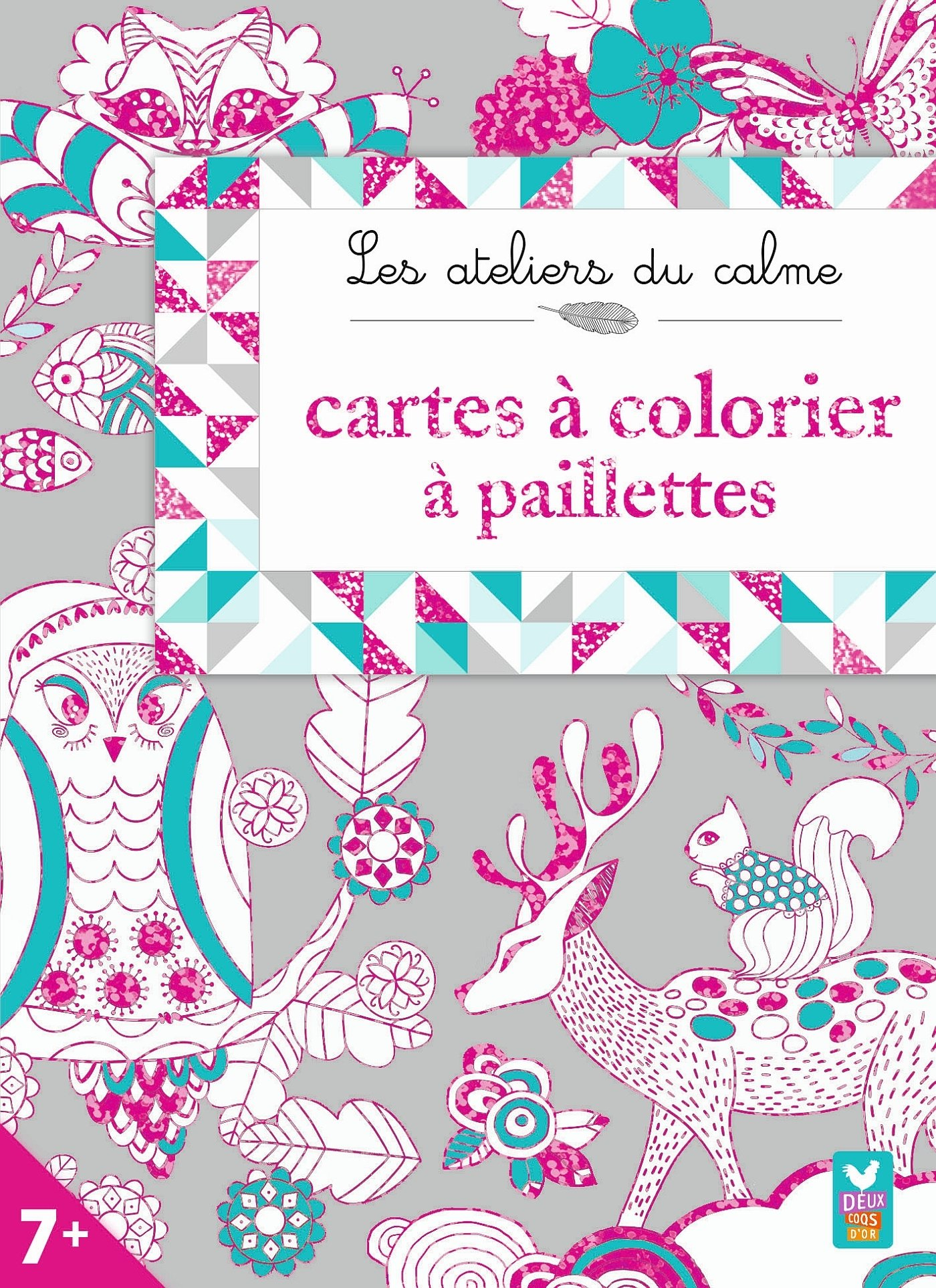 Cartes à colorier à paillettes