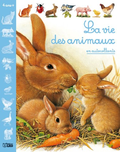 La vie des animaux en autocollants : couverture bleue