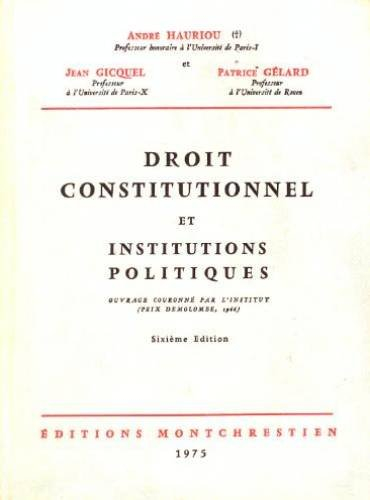 droit constitutionnel et institutions politiques...
