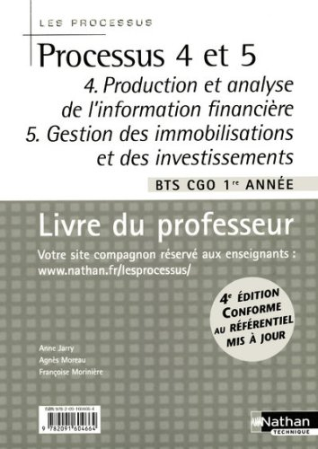 processus 4/5 bts cgo 1e année : livre du professeur