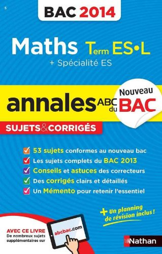 Maths, terminale ES, L, spécialité ES : bac 2014