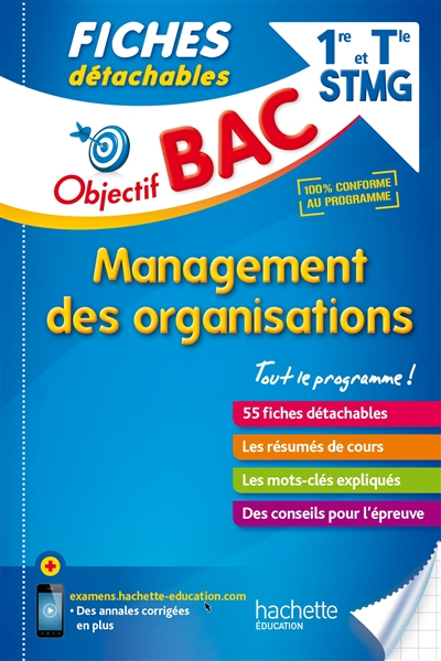 Management des organisations 1re et terminale STMG : 55 fiches détachables