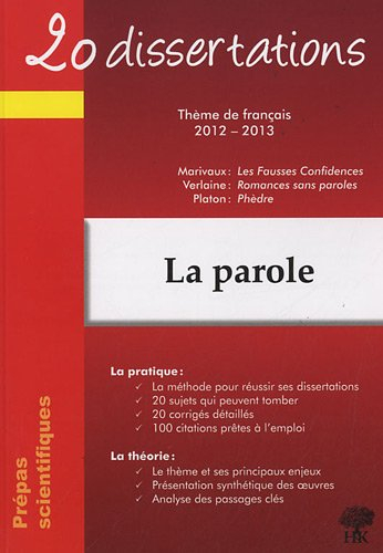 20 dissertations avec analyses et commentaires sur le thème : la parole : Marivaux, Les fausses conf