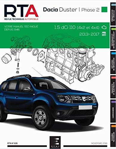 E.T.A.I - Revue Technique Automobile 831 - DACIA DUSTER I PHASE 2 - 2013 à 2017 E-T-A-I