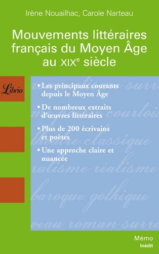 Mouvements littéraires français du Moyen Age au XIXe siècle