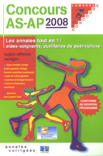 Concours AS-AP 2008 : sujets officiels corrigés