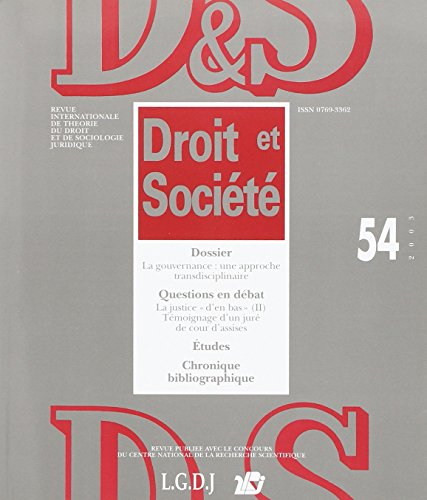 Droit et société, n° 54. La gouvernance : une approche transdisciplinaire