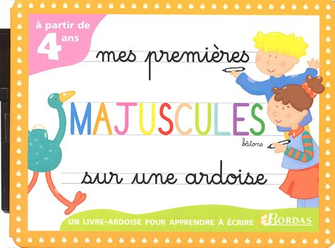 Mes premières majuscules bâtons sur une ardoise : un livre-ardoise pour apprendre à écrire