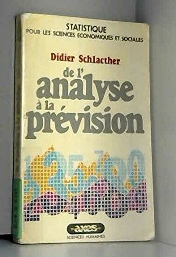 de l'analyse à la prévision