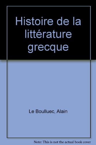 Histoire de la littérature grecque