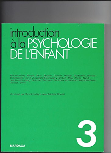 introduction a la psychologie de l'enfant