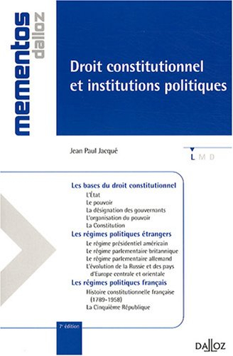 Droit constitutionnel et institutions politiques
