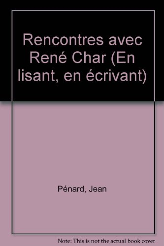 Rencontres avec René Char