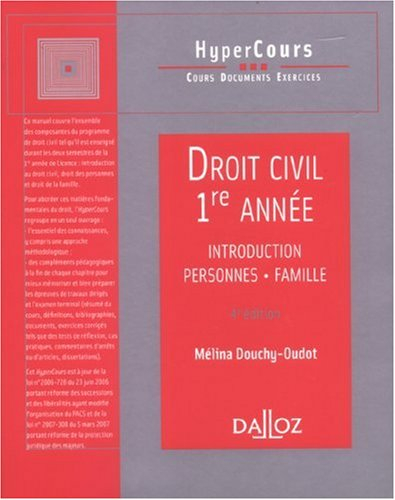 Droit civil 1re année : introduction, personnes, famille