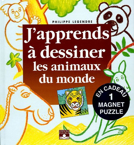 j'apprends à dessiner les animaux du monde : avec un magnet puzzle