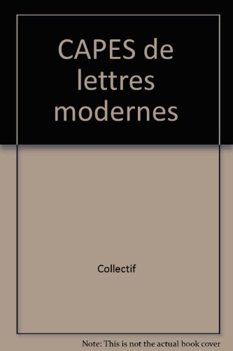 CAPES de lettres modernes