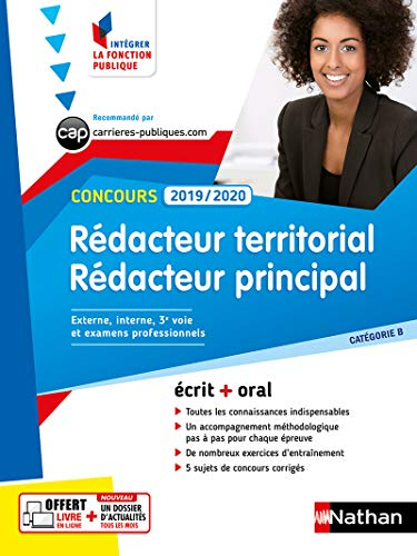 Rédacteur territorial, rédacteur principal concours 2019-2020 : catégorie B, concours externe, inter