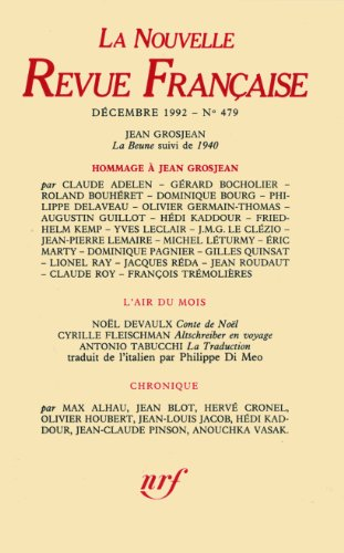 Nouvelle revue française, n° 479. Hommage à Jean Grosjean