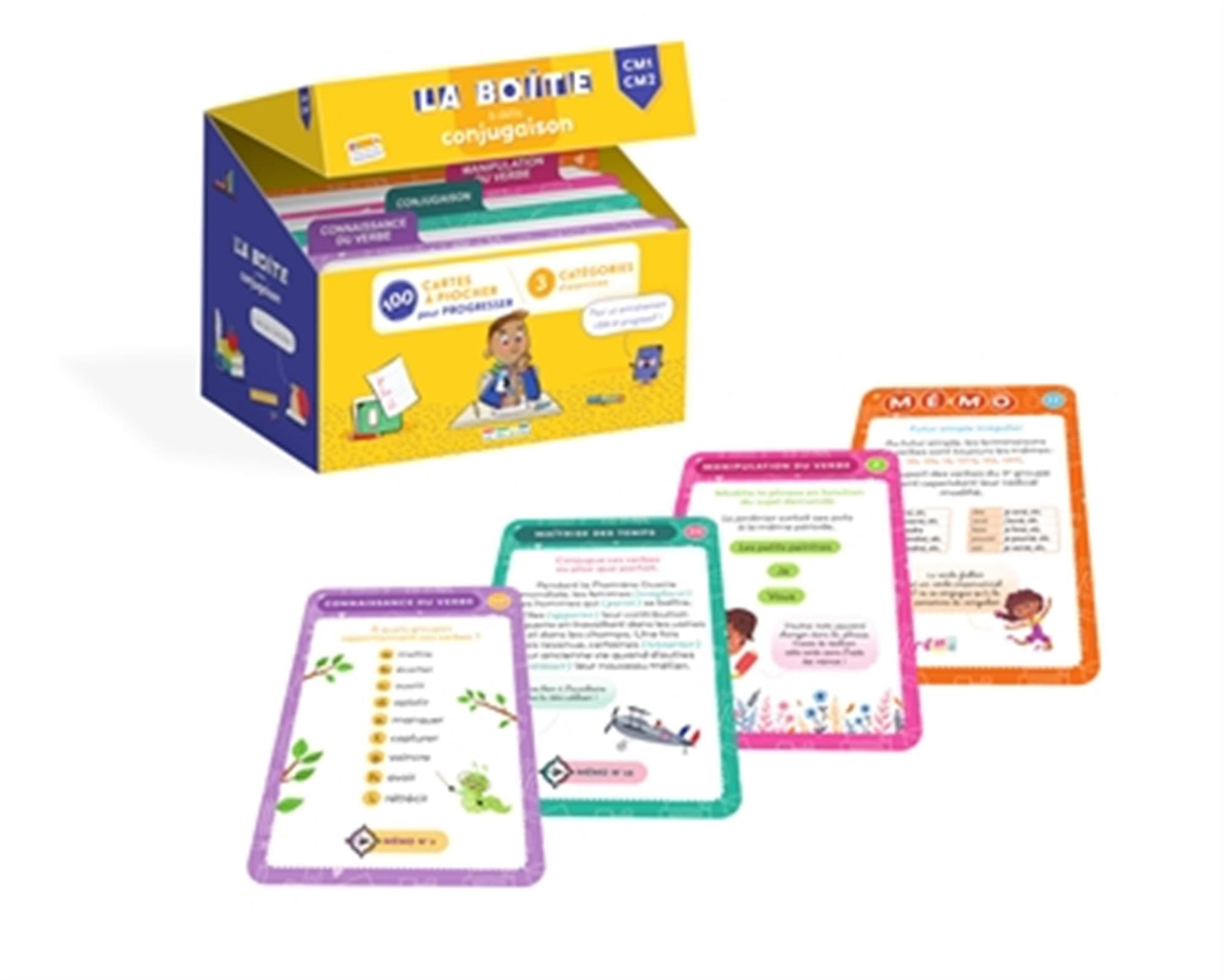 La boîte à défis conjugaison, CM1, CM2 : 100 cartes à piocher pour progresser