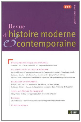 Revue d'histoire moderne et contemporaine, n° 60-1