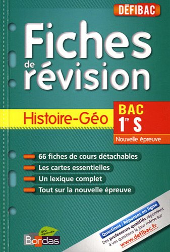 Histoire géo, bac première S : fiches de révision