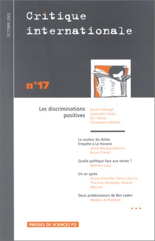 Critique internationale, n° 17 (2002). Les discriminations positives