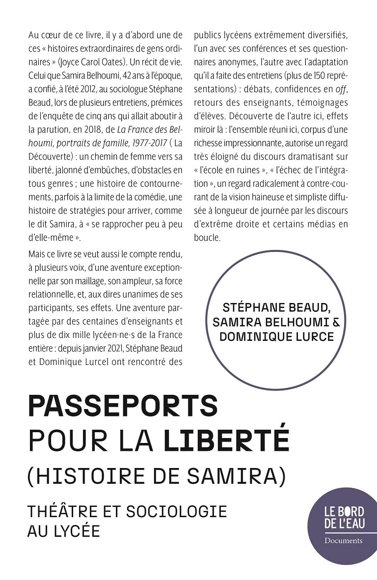 Passeports pour la liberté : histoire de Samira : théâtre et sociologie au lycée