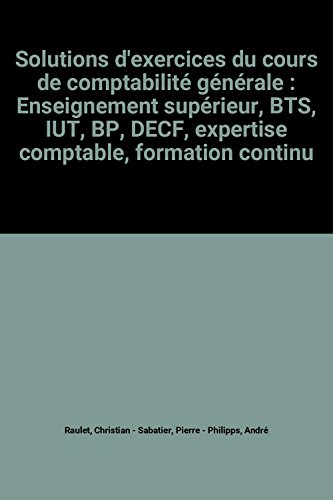 Solutions d'exercices du cours de comptabilité générale