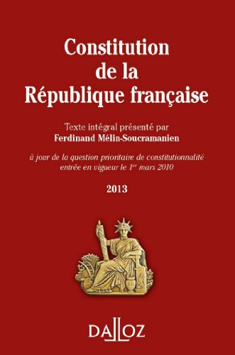 Constitution de la République française 2013 : à jour de la question prioritaire de constitutionnali