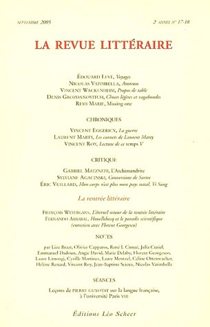 Revue littéraire (La), n° 17-18