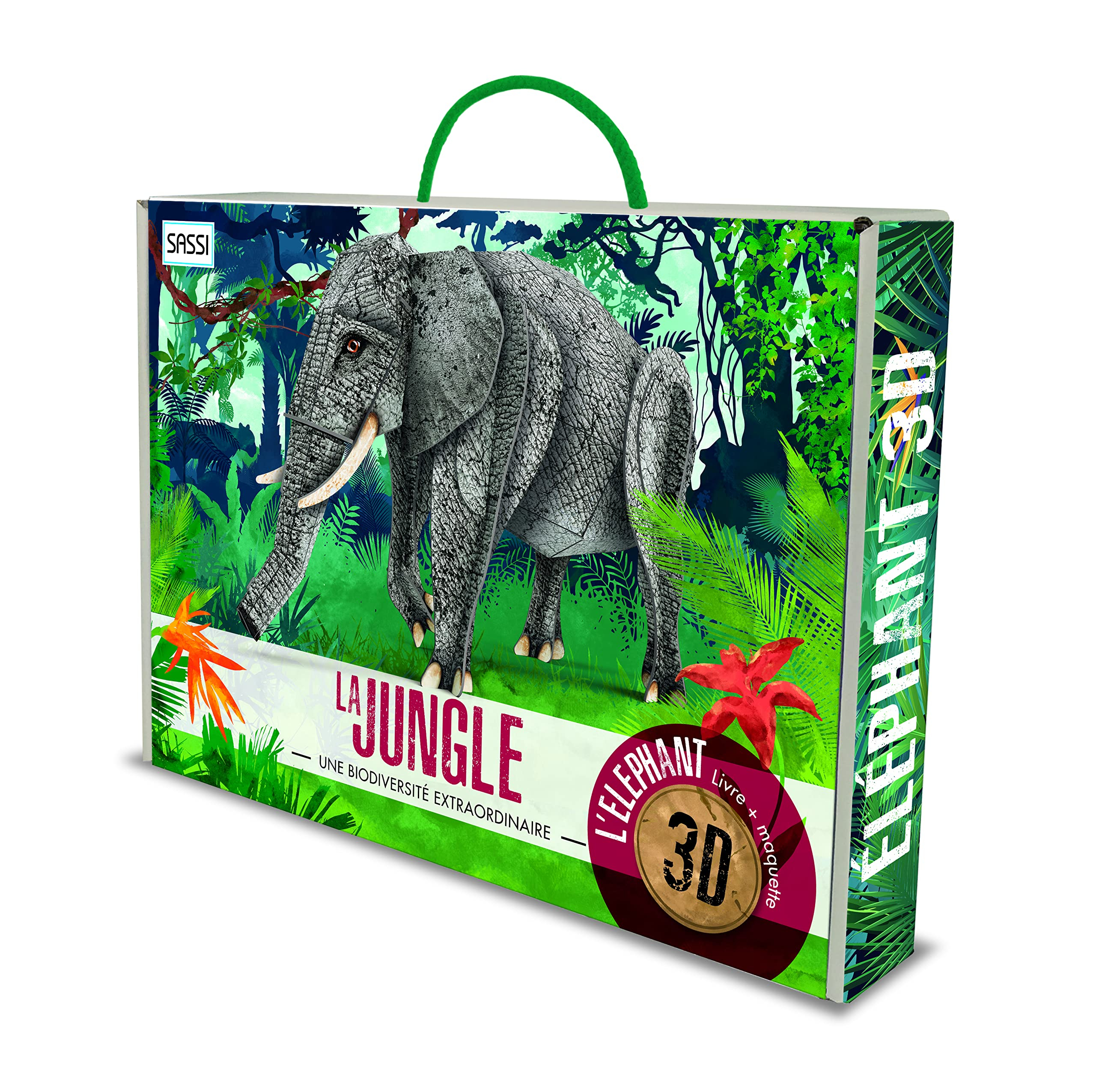 La jungle : une biodiversité extraordinaire : l'éléphant, livre + maquette 3D