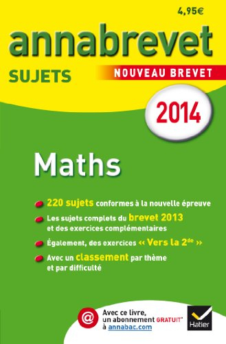 Maths : nouveau brevet 2014