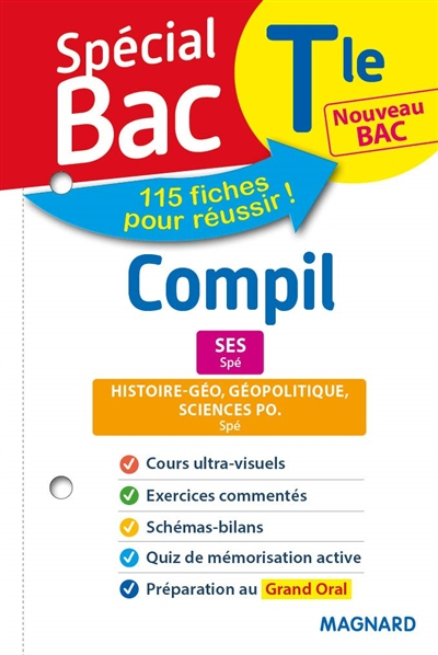 Compil terminale, nouveau bac : SES spé + histoire géo, géopolitique, sciences po spé : 115 fiches p