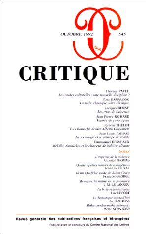revue critique, numéro 545