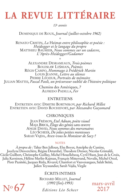 Revue littéraire (La), n° 67