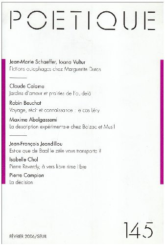 Poétique, n° 145