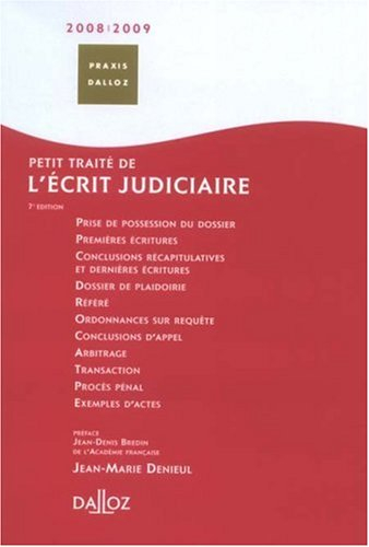 Petit traité de l'écrit judiciaire 2008-2009