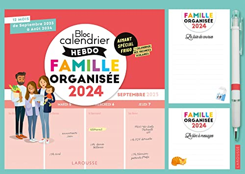 Le petit calendrier hebdo de la famille organisée 2023 : 2024